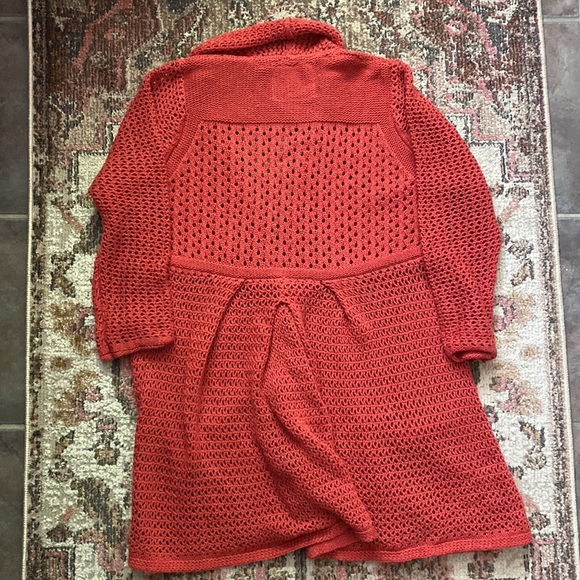 Angels of the North crocheted burnt orange cardigan - Picture 2 of 3